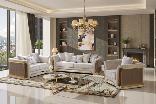 Atheneo Glam Sofa & Loveseat FM67006BG-2PC