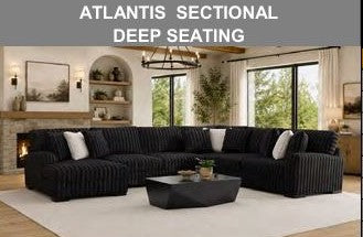 Atlantis 4 Pc Hugo Black Sectional