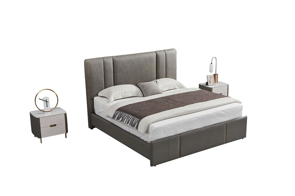 B-Y2009 Contemporary Leather Bed