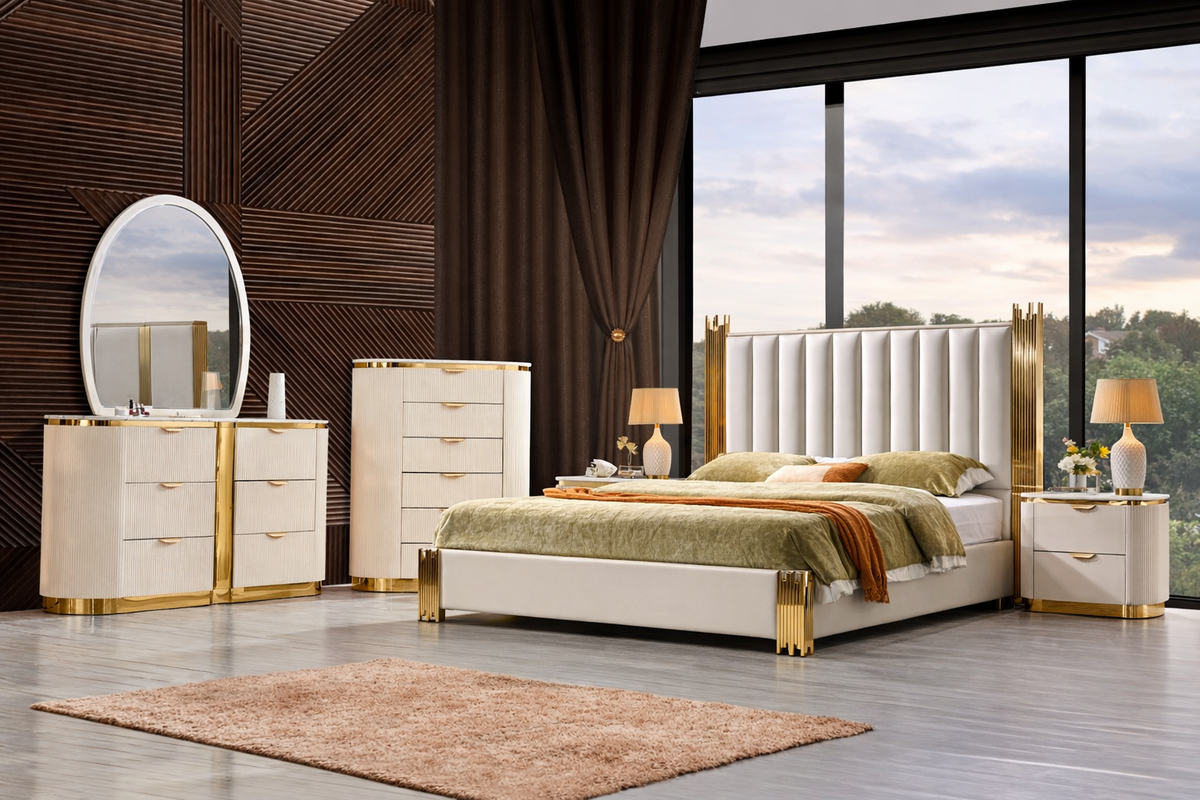 McFerran B2001 - 4 Pc King Bedroom Set