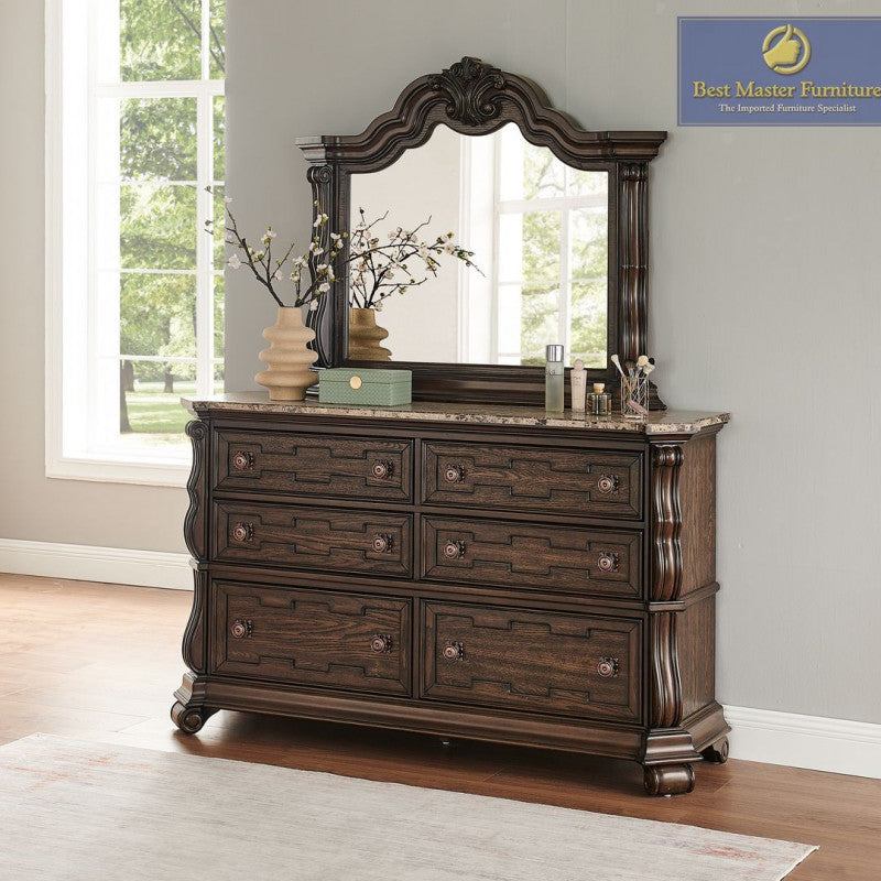 B5000 King 4 Pc Cherry Bedroom Set