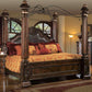 McFerran B6005 Canopy Bedroom Set - Marble Top Case Goods