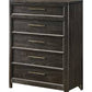 Ethel Dark Brown 5 Drawer Chest