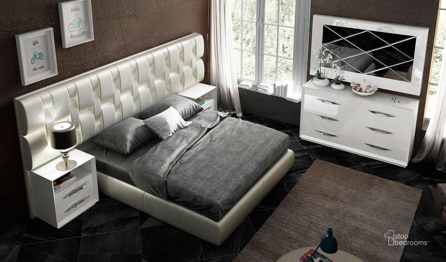 Emporio 5 Pc Wall Bedroom Collection - White Finish