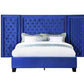 Cama Damazy Queen de terciopelo azul BD00973Q