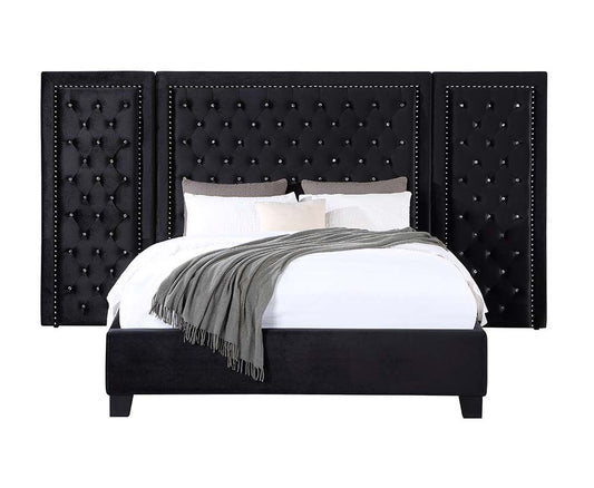 Damazy Velvet Bed by Acme - Black or Blue