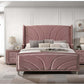 Salonia Pink Velvet 4 Pc King Bedroom Set