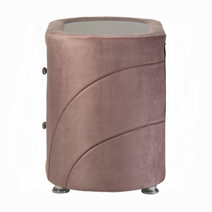 Salonia Pink Velvet Nightstand BD01184