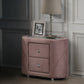 Salonia Pink Velvet Nightstand BD01184