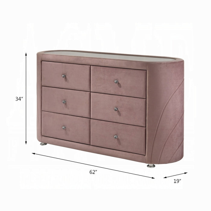 Salonia Pink Velvet Dresser BD01186