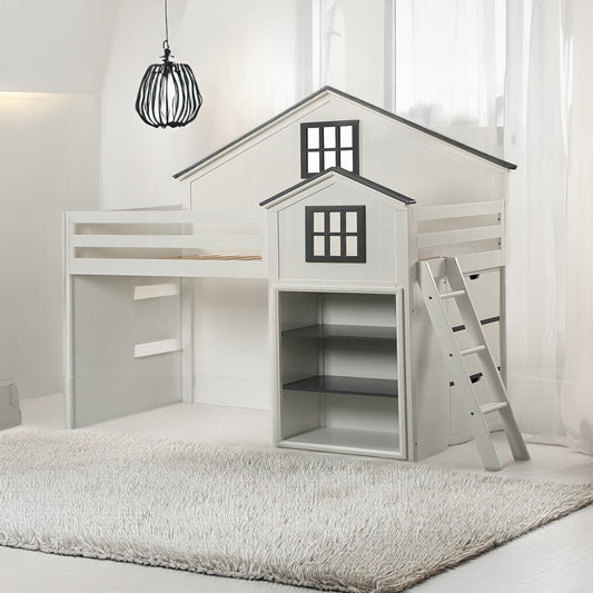 Ratana Gray & White Loft Bed BD02052