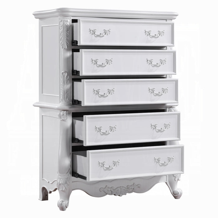 Latisha BD02258 White 5 Drawer Chest