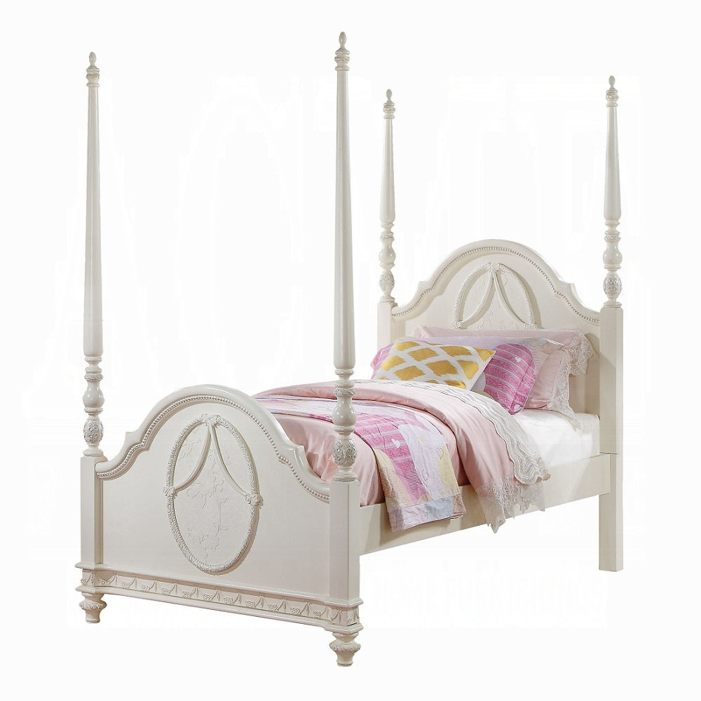 Dorothy Ivory Canopy Bed w/Trundle BD02261T