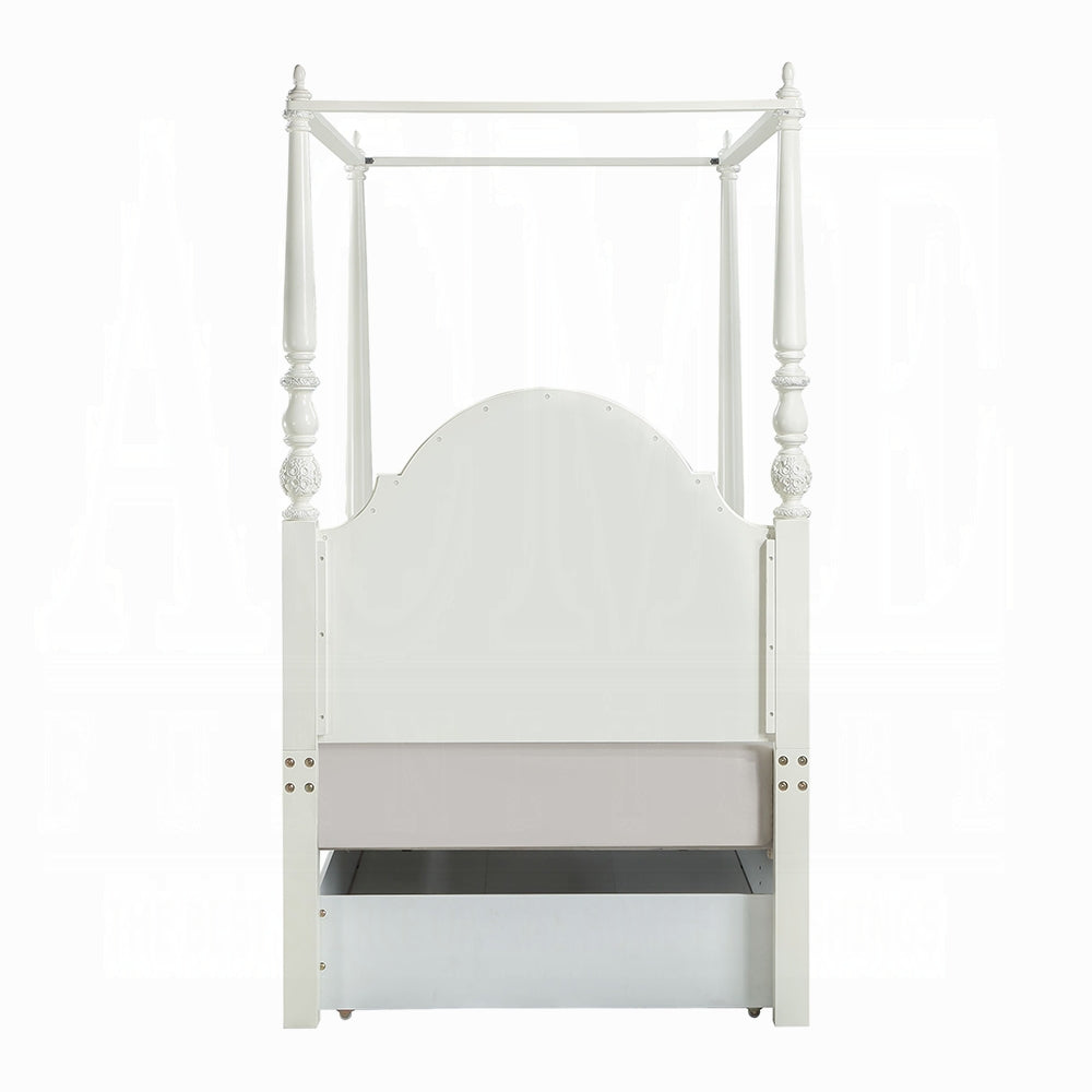 Dorothy Ivory Canopy Bed w/Trundle BD02261T