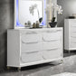 Tarian Boucle Bed & Pearl White Case Goods