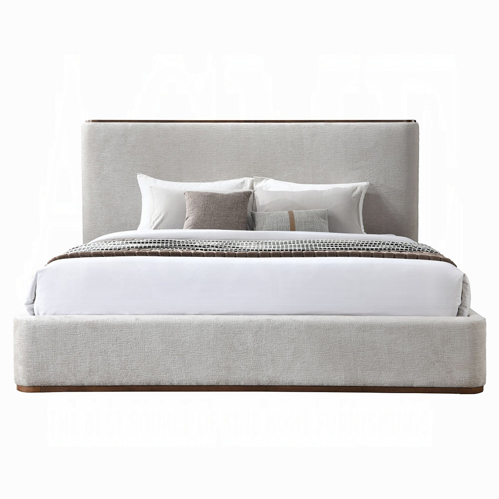 Orane Gray Linen Upholstered Platform Bed