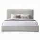 Orane Eastern King Grey Linen Platform Bed