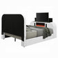 Shelyn Bed w/LED, TV Cabinet, Fireplace & Bluetooth