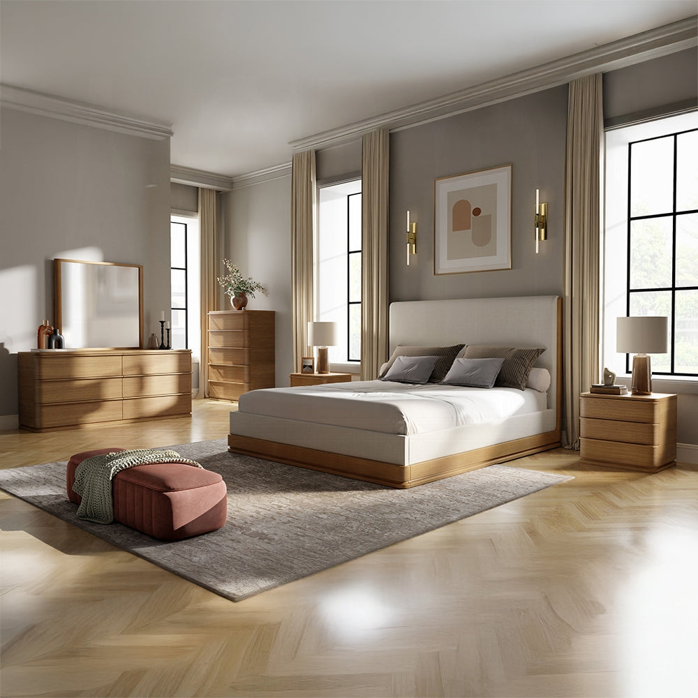 Zoey 4 Pc Acacia Wood Bedroom Set