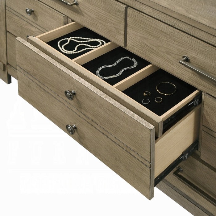 Colton 4 Pc King Antique Oak Bedroom Set