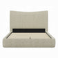 Angulo Beige Chenille Storage Platform Bed