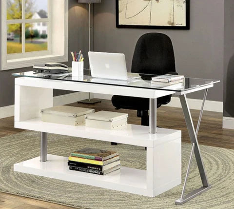 Bronwen Modern Desk - White or Black Finish