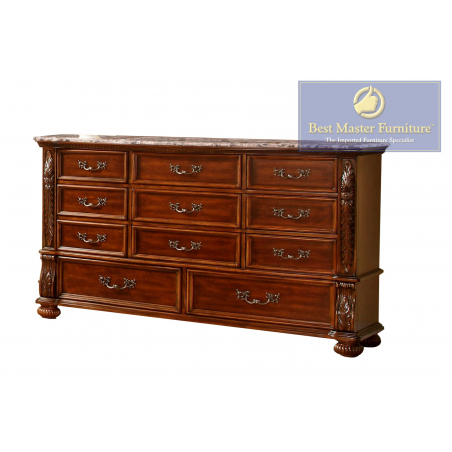 B1010 Cherry Finish 4 Pc King Bedroom Set