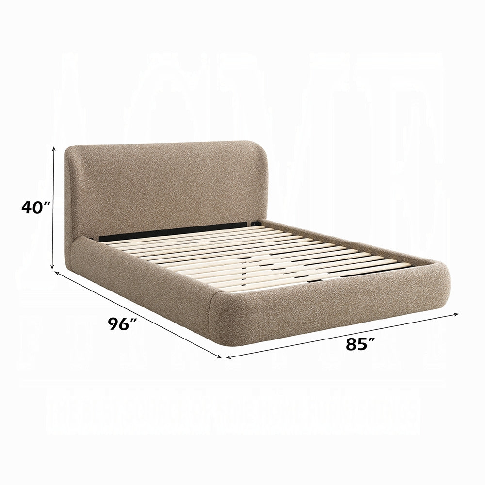 Erica Dark Beige Tweed Bed - King Size