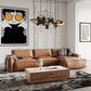 Cambria Modern RAF Cognac Leather Sectional