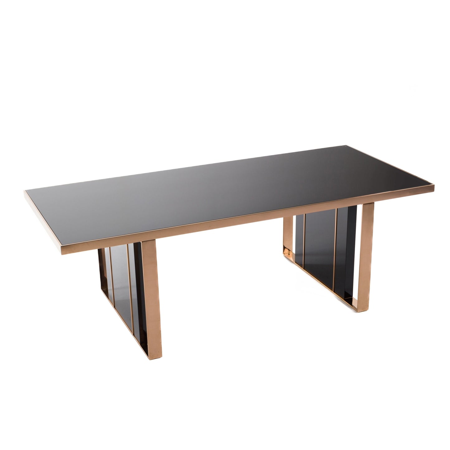 Cartier Modern Black & Rosegold Dining Table Set