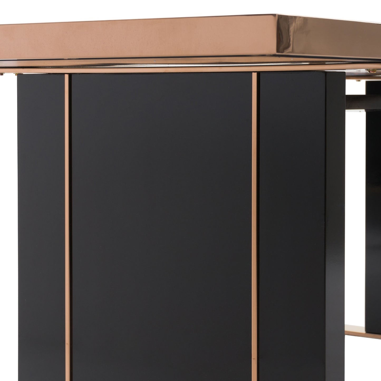 Cartier Modern Black & Rosegold Dining Table Set