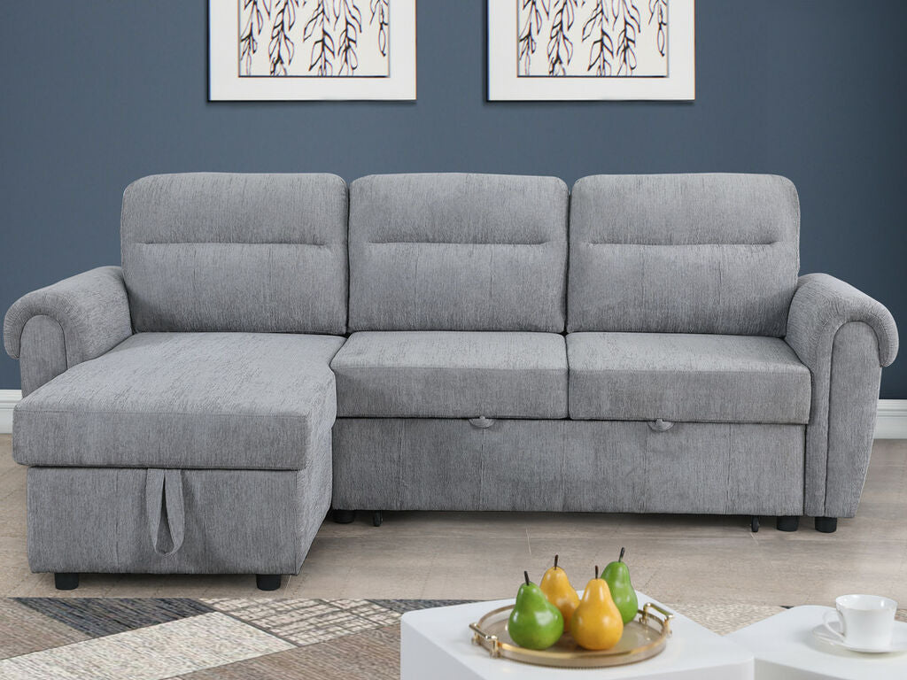 Hugo 89112CLG Gray Reversible Sleeper Sectional
