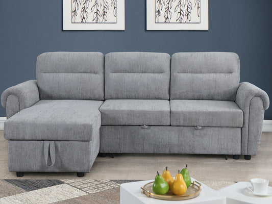 Hugo 89112CLG Gray Reversible Sleeper Sectional