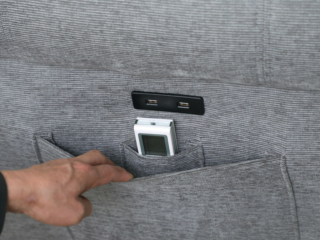 Hugo 89112CLG Gray Reversible Sleeper Sectional