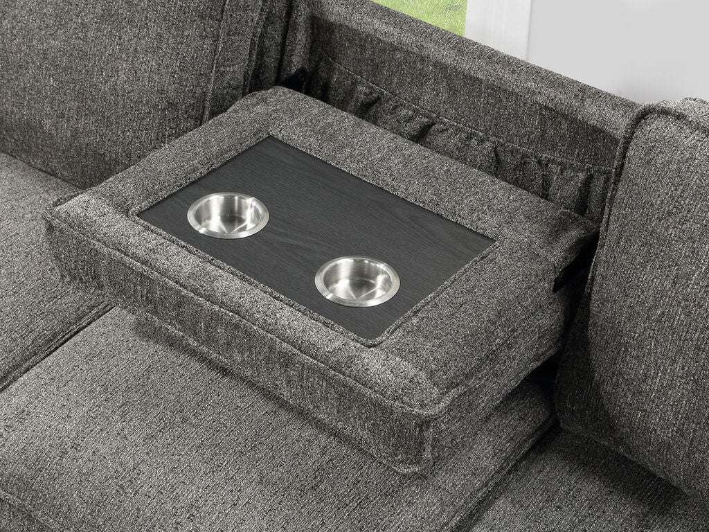 Estelle Dark Gray Reversible Sleeper Sectional