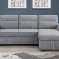 Hugo 89112CLG Gray Reversible Sleeper Sectional