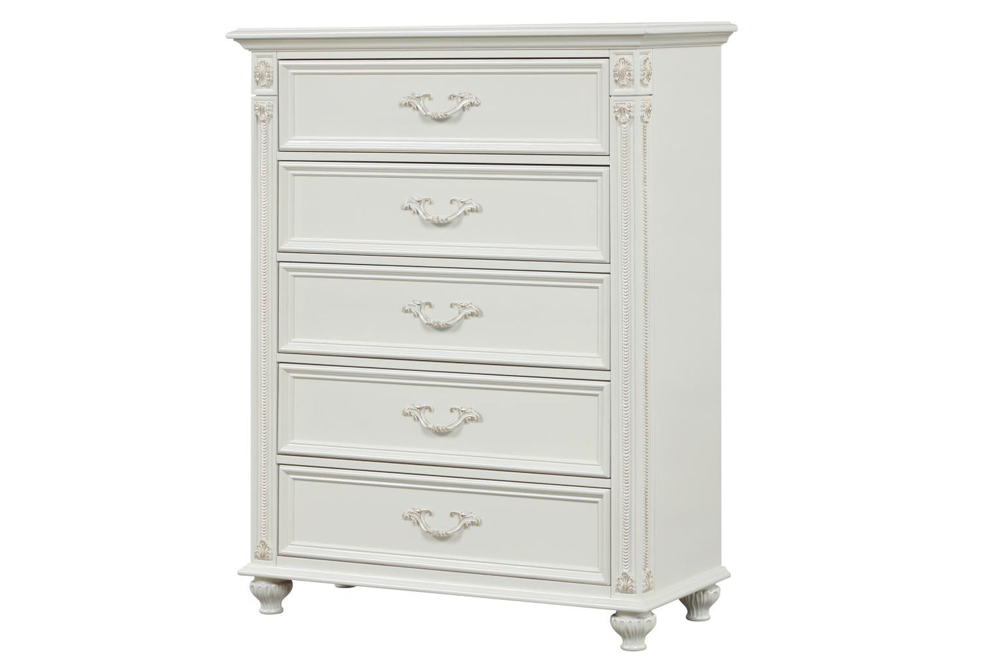 Marya White 5 Drawer Chest