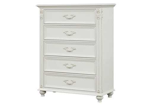 Marya White 5 Drawer Chest