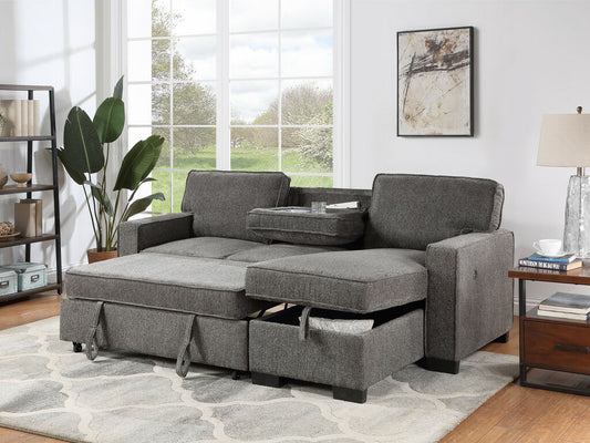 Estelle Dark Gray Reversible Sleeper Sectional