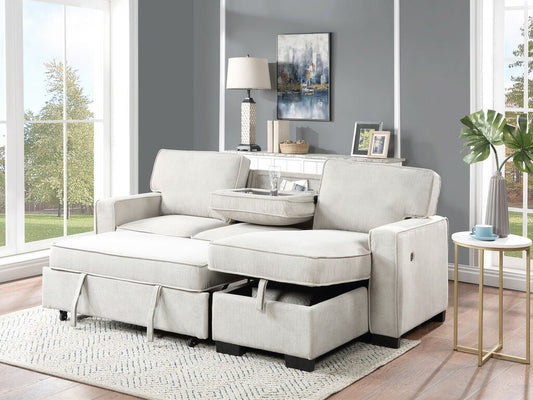 Estelle Beige Reverisible Sleeper Sectional