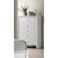 Evans B4710-4 White 5 Drawer Chest