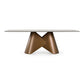 Chiswell White Ceramic Brass Dining Set