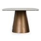 Chiswell White Ceramic Brass Dining Set
