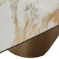 Chiswell White Ceramic Brass Dining Set
