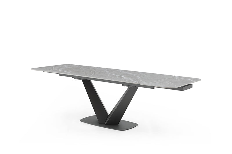 Cloud Dining Set 2 Extension Leaves - Gray Marble
