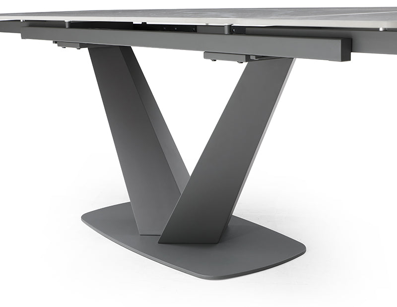Cloud Dining Set 2 Extension Leaves - Gray Marble