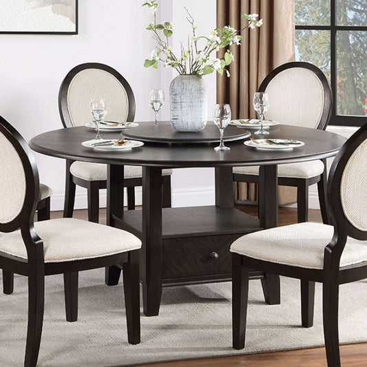 Newforte Espresso Dining Table Lazy Susan
