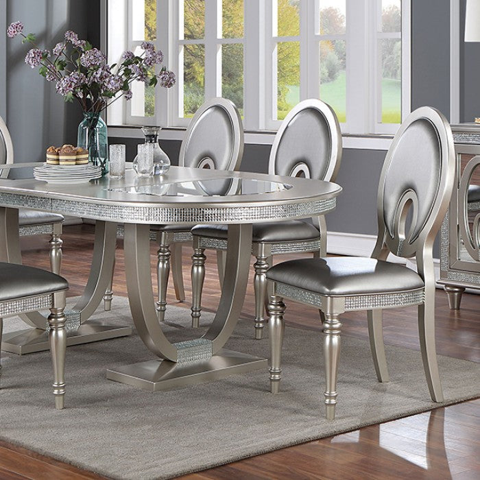 Cathalina Silver 7 Pc Dining Collection CM3541SV