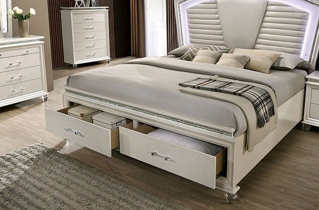 Maddie Pearl White 4 Pc Bedroom Collection