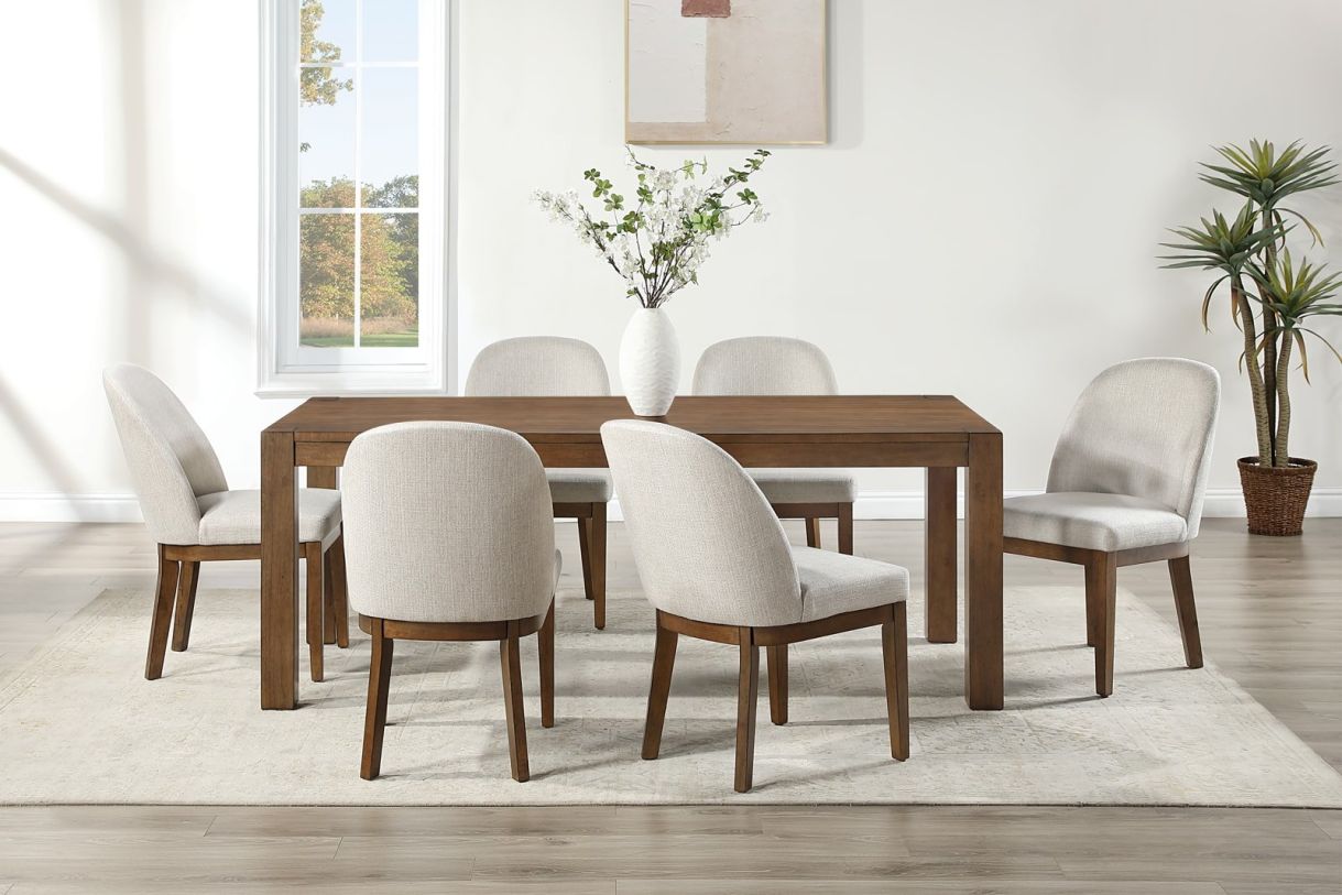 Phoenix Chestnut Finish 7 Pc Dining Set